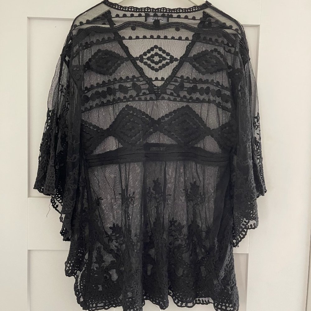 Lulus Black Lace Swimsuit Cover Up One Size NWOT